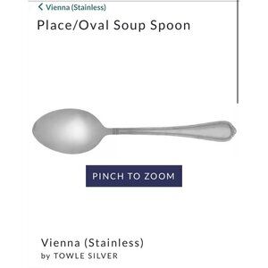 Towle Glossy Silver Vienna Stainless Oval Soup Spoons Set Of 5 flatware